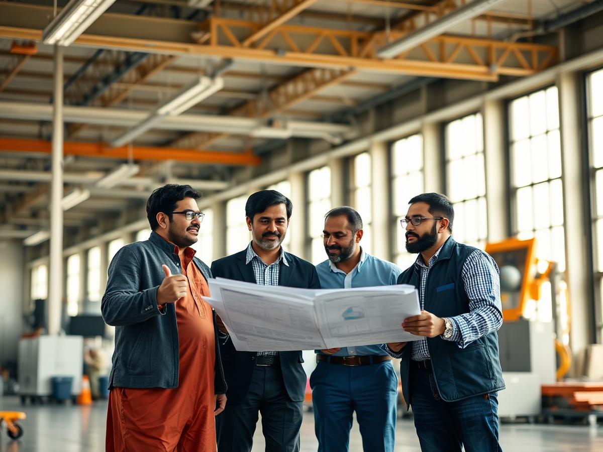 Saraf Group leadership team reviewing plans